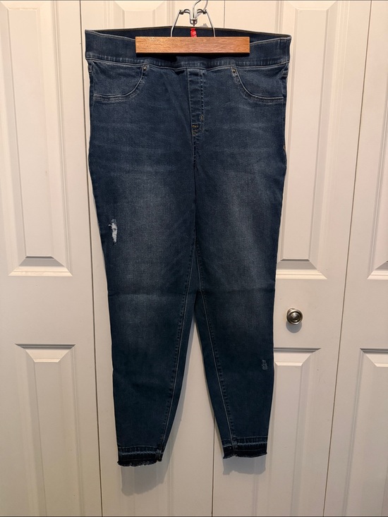SPANX Denim - SPANX Dark Blue Womens Distressed Jeggings